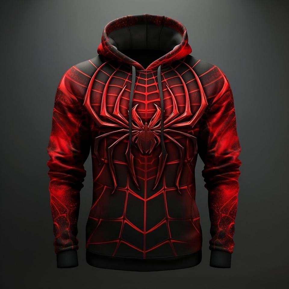 Autumn Fashion Sweatshirts For Men 3D Print Spider Pattern Leisure Cosplay Oversized Hoodie Hip Hop Trend Harajuku Streetwear