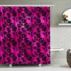 Luxury Bathroom Decor: Damask Print Shower Curtain In Black Pink With Floral Design Waterproof Fabric For Home Bath Decorations