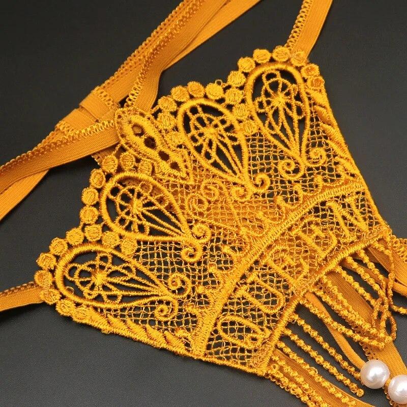 Women Sexy Thong Transparent Hollow Out Lingerie Low Waist Female Lace G-string Breathable Panties Underwear Briefs Thongs