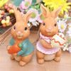 2pcs Bunny Animal Easter Decoration Standing Bunny Outdoor Statue Small Garden Bunny Decoration Yard Bunny Ornaments Decor Garden Statue
