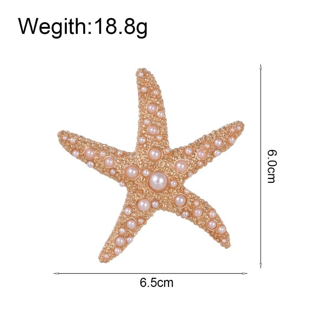 Unisex Starfish Brooch Pearl Starfish Starfish Badge Pin Retro Starfish Star Metal Pin Men