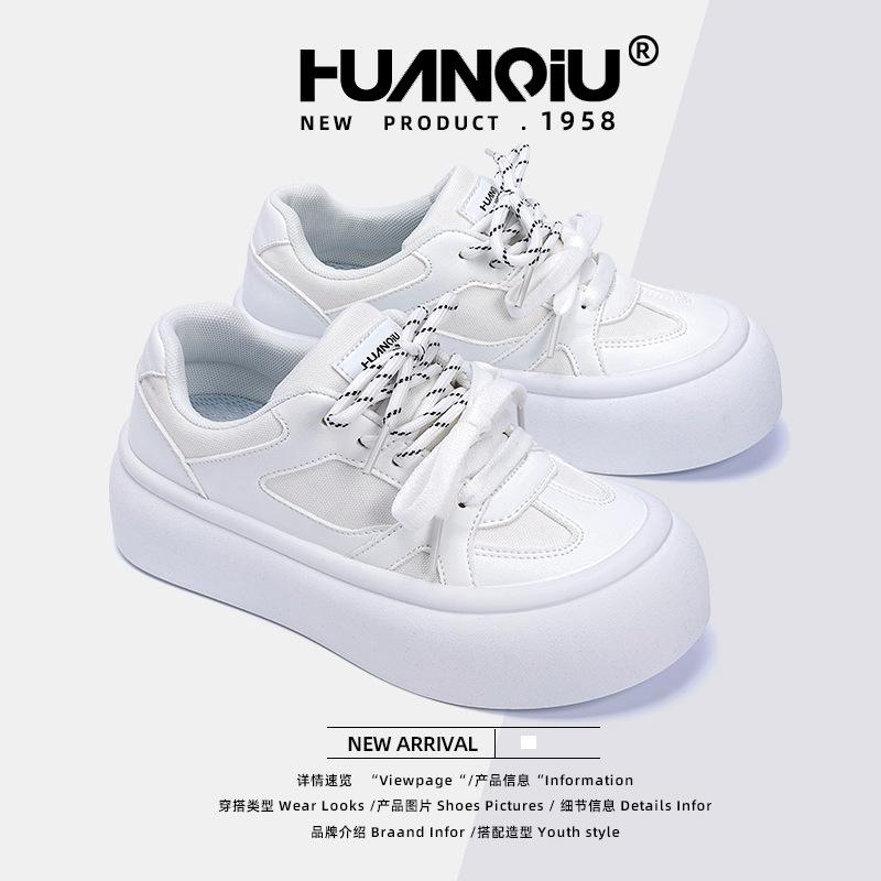 Global Platform White Shoes Women's ZHQ5915 Spring New Shoes Women's Versatile Popular Board Shoes Women's Casual