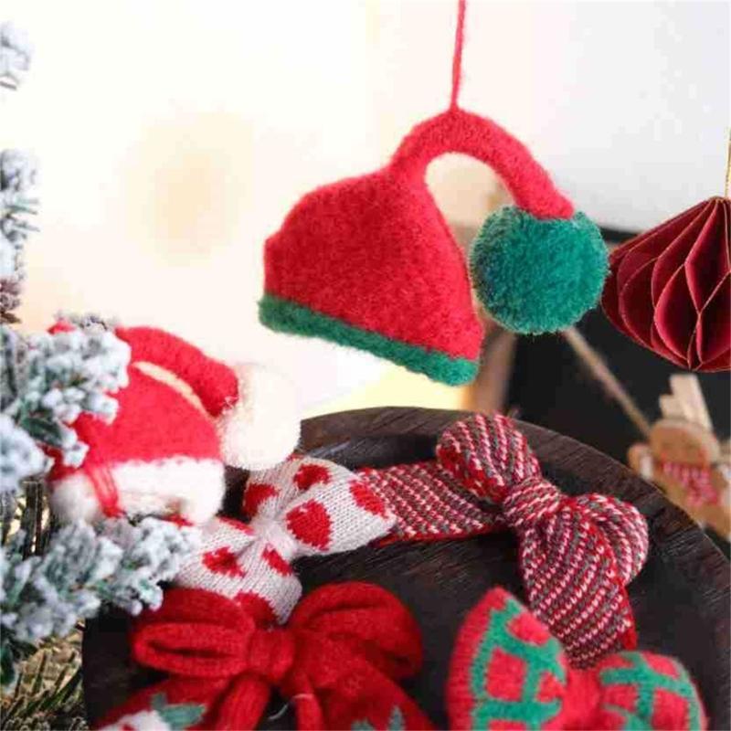 Festival Santa Hat Decoration Handmade Craft For Kids Holiday Gift Wrapping Bottle Decorations