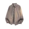 Loose Collar Shirt Jacket, Retro Long Sleeved Shirt, Men's Shirt, Versatile Commuting Shirt, Washed Top