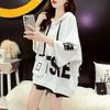 Camiseta de Moda con Capucha de Manga Media Nueva de Verano para Mujer High Street Casual Holgada Pulóveres Bolsillo Bolsillos de Retazos Tops Versátiles