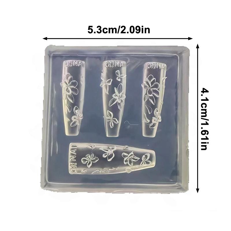 3D Flowers Nail Mold Diy Silicone Nail Tools Floral Petal Nail Design Resin Molds Nail Art Carving Template Manicure Design