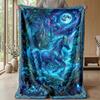 Mermaid and Unicorn Theme Blanket Lightweight Warm Flannel Blanket Decorative Throw Blanket for Home Decoration