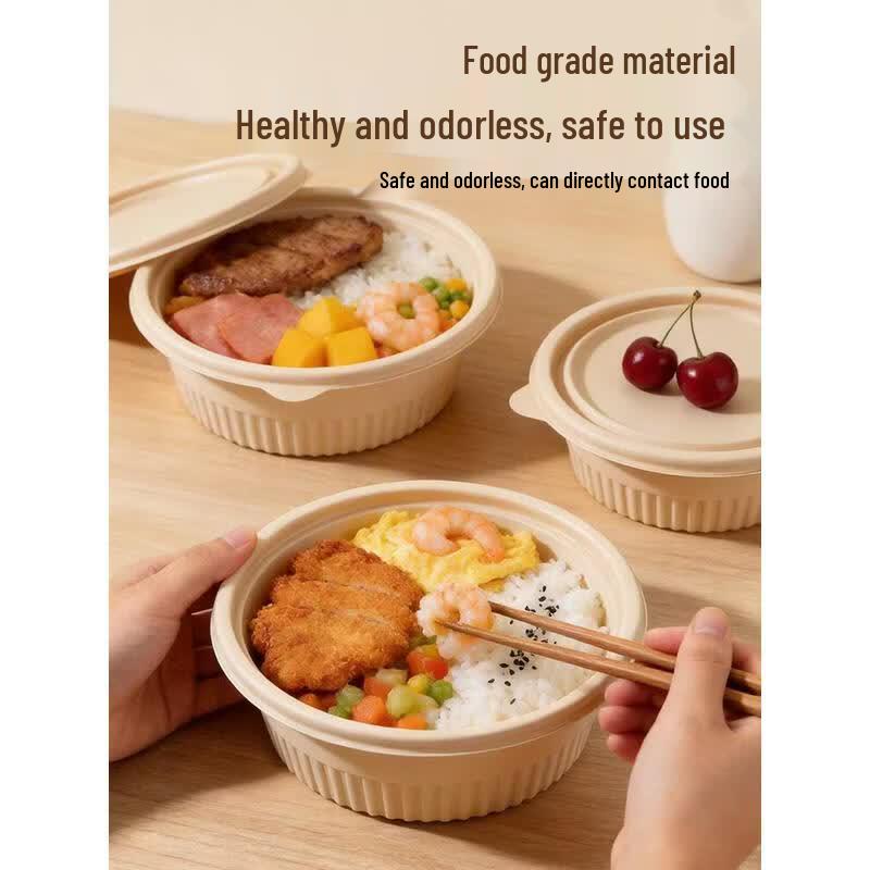 HANDUNYOU 800ml Round Disposable Corn Starch Food Containers