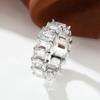 Ring zircon women's colored diamond square ring creative accessories