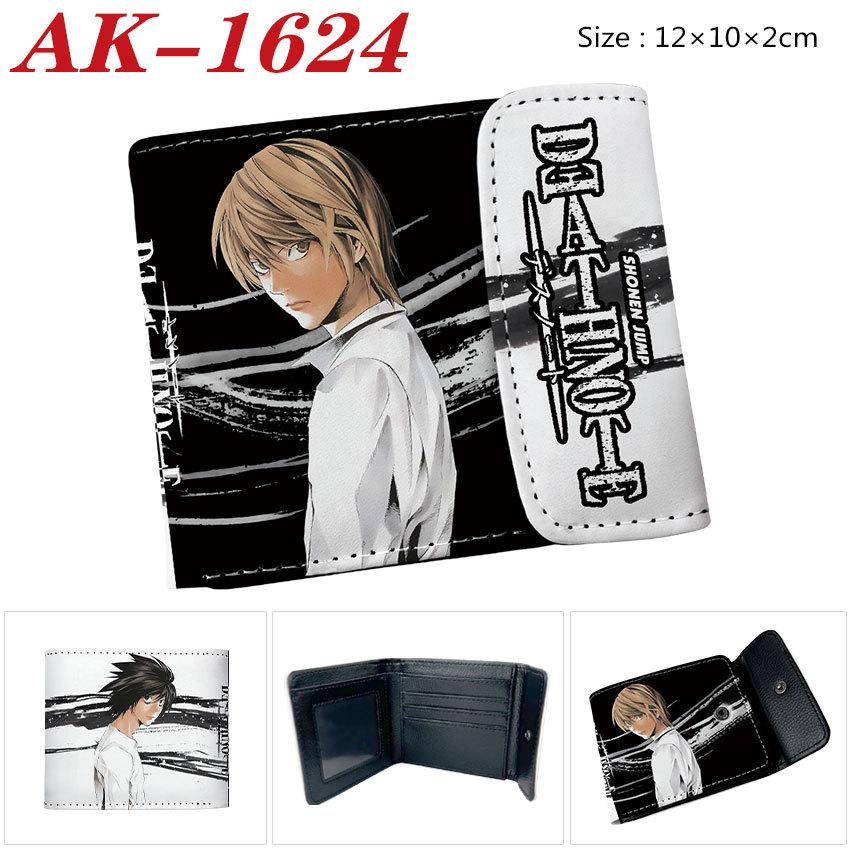 Death Note Anime Portemonnee Kort Vouwbaar Drukknop Sluiting Slijtvast Grote Capaciteit Kaarthouder Portemonnee
