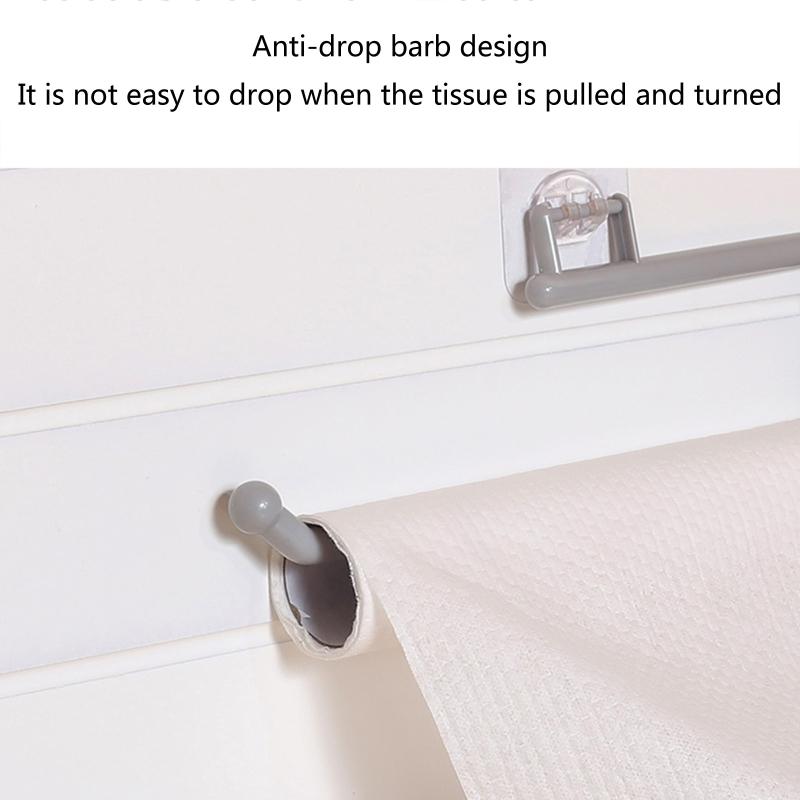 Toilet Paper Holder Wall Mounted Tissue Roll Dispenser Under Cabinets Plastic Wrap Holder Towel Hanger Waterproof