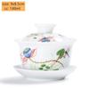 Jingdezhen White Porcelain Gaiwan Tea Cup Blue and White Porcelain Tea Maker Ceramic Handpainted Tea Bowl Tea Set Supplies