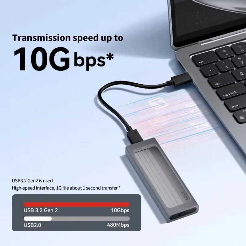 Lexar M.2 NVMe SSD Enclosure 10Gbps USB 3.2 Gen 2 Type-C External Hard Drive Case SSD Reader,Mobile Solid State Disk Box,Support NVMe SSD up to 4TB