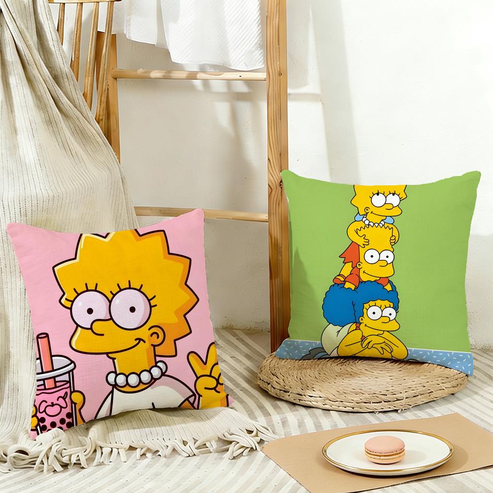 T-The Simpsons Cushion Cover Washable Linen Pillowcase Soft For Daily Sofa Bed Home Room Decor