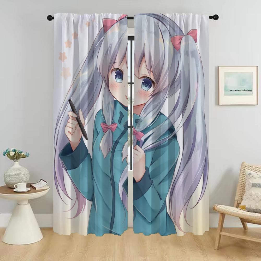 Eromanga Sensei Elegantní pokojové závěsy 2 kusy Stínidla Zatemňovací závěs Moderní obývací pokoj Závěsy pro kameru Tyl do ložnice