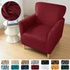 Solid Color Velvet Club Sofa Slipcovers Elastic Super Soft Club Chair Cover Single Seater Armchair Covers for Bar Counter El