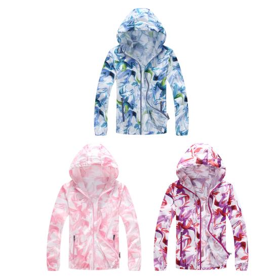 Sun Protective Clothing Men Women Hooded Long Sleeve Lightweight Sun Protection Coat with Pockets Zipper Placket Anti-UV