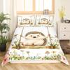 Cartoon Hedgehog Duvet Cover Queen Watercolor Tie-dye Boho Bedding Set,Wild Animals Flowers Comforter Cover Floral Quilt Cover