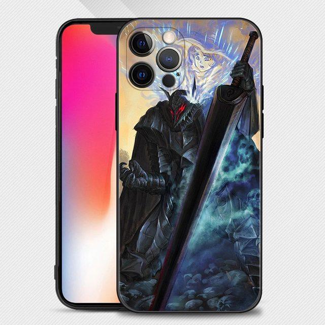 Custodia per telefono per Iphone 14 13 12 11 Pro Max Xs Max Xr X 7 8 Plus 12 Mini 6s Silicone Capa Black Shell Berserk Guts Anime