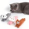 Cute Plush Catnip Toy Adorable Dog Bear Rabbit Doll Stimulating Cat Plaything for Biting Kicking Fun Chew Resistant Toy with Kittens Adult Cats