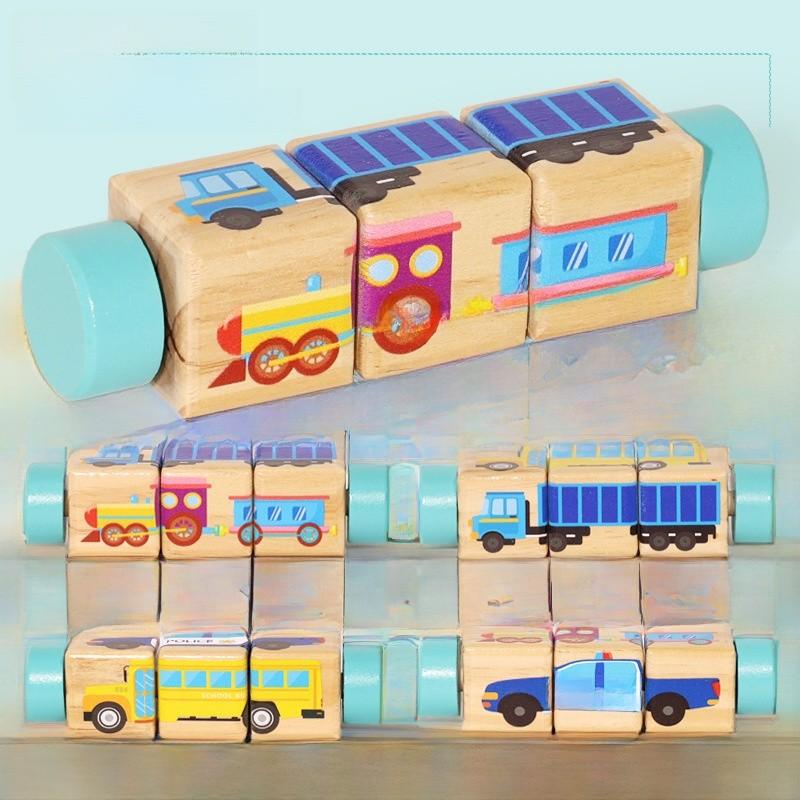 Wooden Infant Montessori Puzzle With Recognition Domino For Early Childhood Education