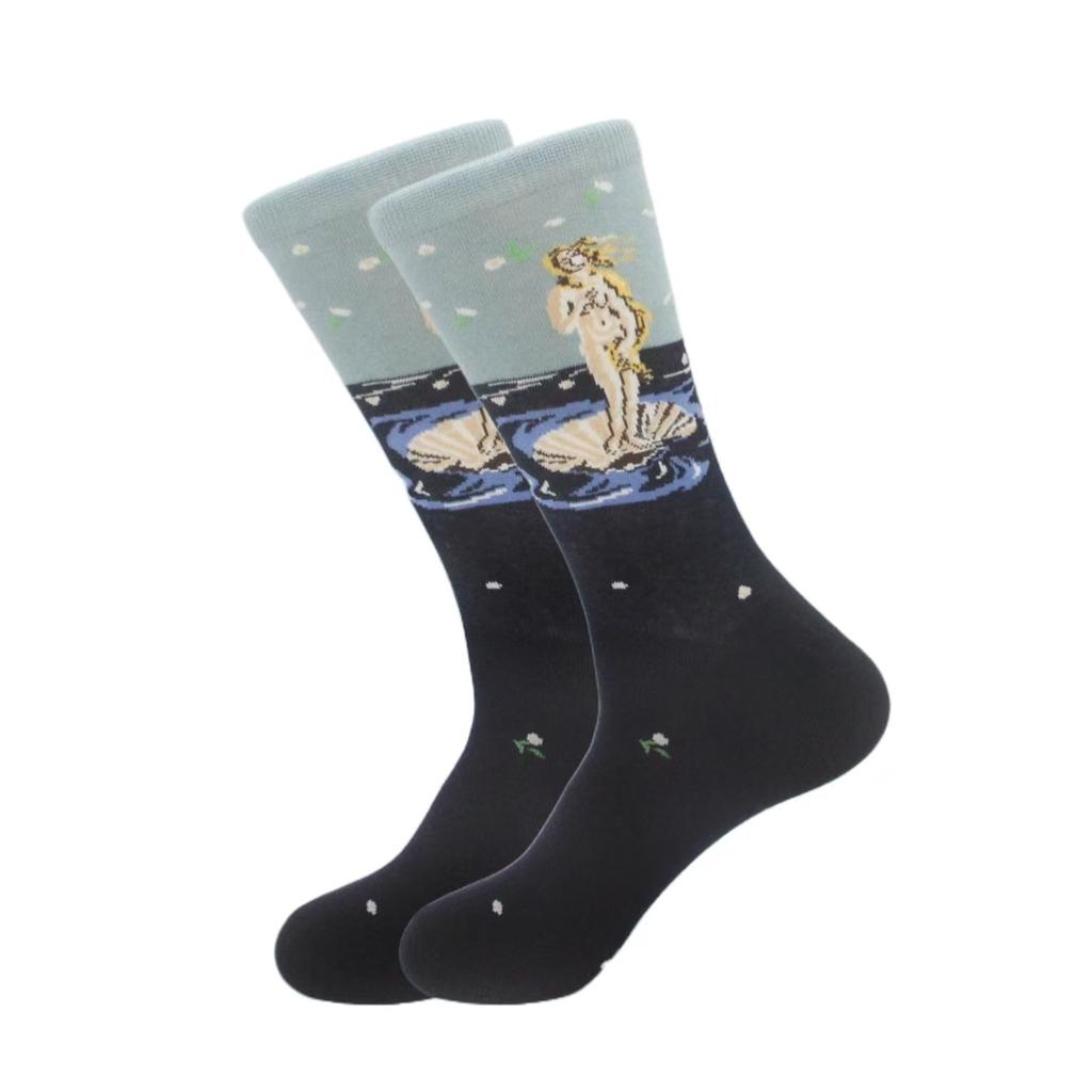 1 Paar europäische und amerikanische trendige Socken mit personalisierter Street-Fashion-Ölgemälde-Serien-Socken