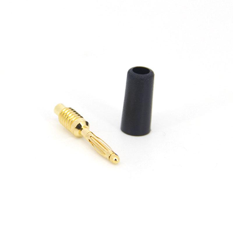 4PCS 2MM Audio Banana Socket Plug Mini Speaker Pure Copper Gold Plated Plug Connector Welded Assembly Experimental Test Cord