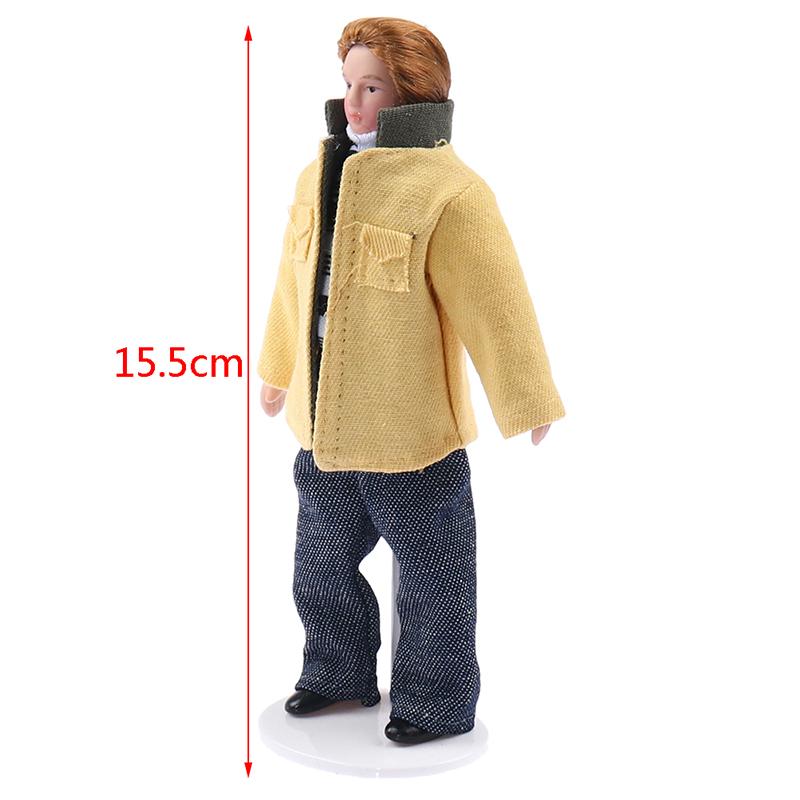 Dollhouse 1/12 Miniature Porcelain Doll People Model Beautiful Youth Boy Girl Decor Doll House Toy For Kids Adults Children's Birthday Gift Holiday