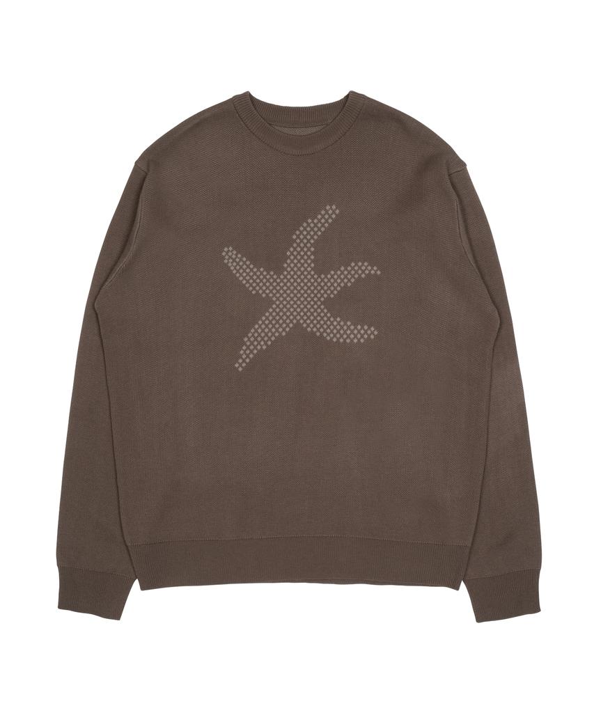 THE COLDEST MOMENT Tcm Starfish Logo Knit (Brown)