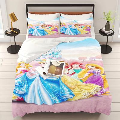 Princess Series 100% Polyester Duvet Cover Set Home Decor Bedding Comforter Sets 3D Children'S Bedding Set 3-Piece