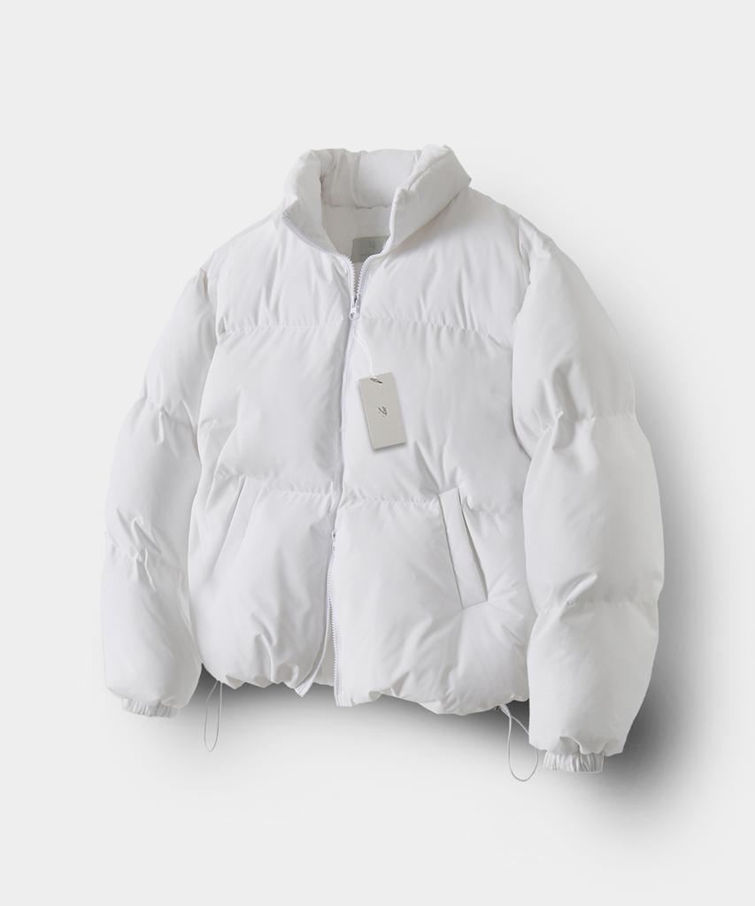 Mood Inside Unisex Short Puffer Jacket_White