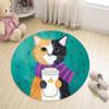 Cartoon Animal Head Floor Mat Round Pet Cute Rug Bedroom Living Room Korean Style Chair Rug Kids Carpets
