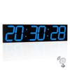 CHKOSDA 28.4-inch Large Digital Wall Clock, Automatic Digital Clock with Alarm, Clender and Temperature, Easy Operation Automatic Time