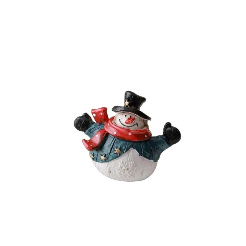 Weihnachts Harzfigur Schneemann Weihnachtsmann Statue Ornament für Wohnraum Tischdekoration Harz Handwerk Geschenk