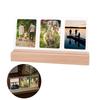 Clear Acrylic LED Light Photo Frame Wooden Base Tabletop Photo Display Rack Table Top