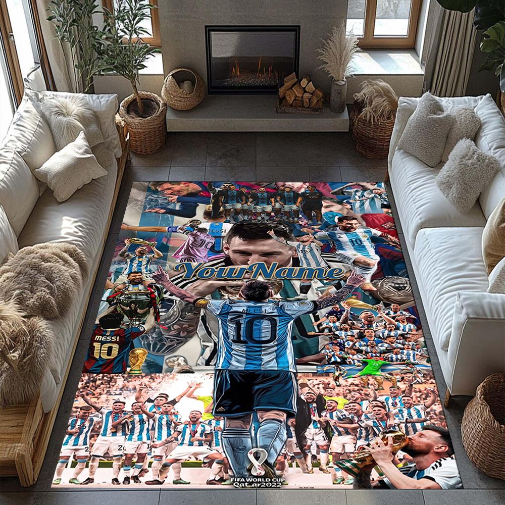 Messi 238 Customized Name Carpet Perfect for Game Room Kitchen Dining Room Bedrooms Anti-slip Rug Office Home Decor Spiritual Gift