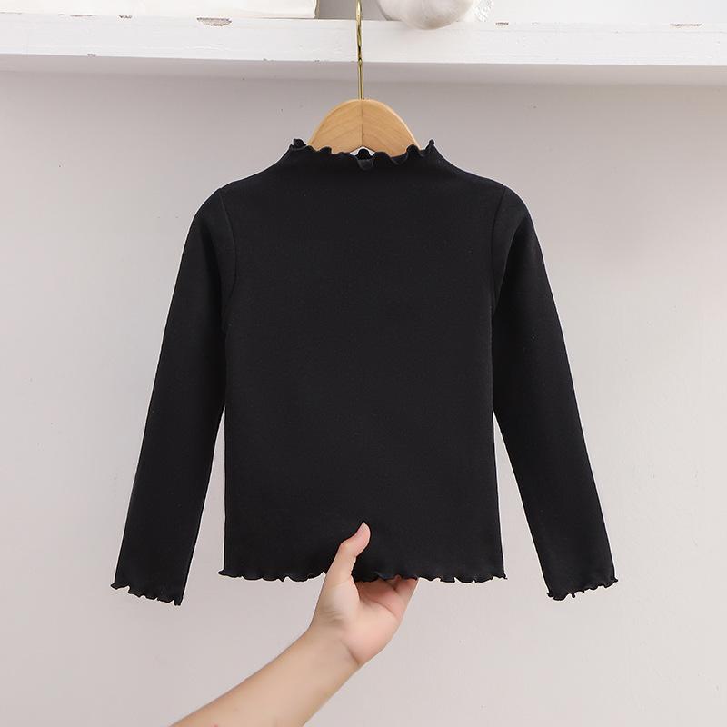 Girls Winter Ruffle Trim Long Sleeve Layering Top