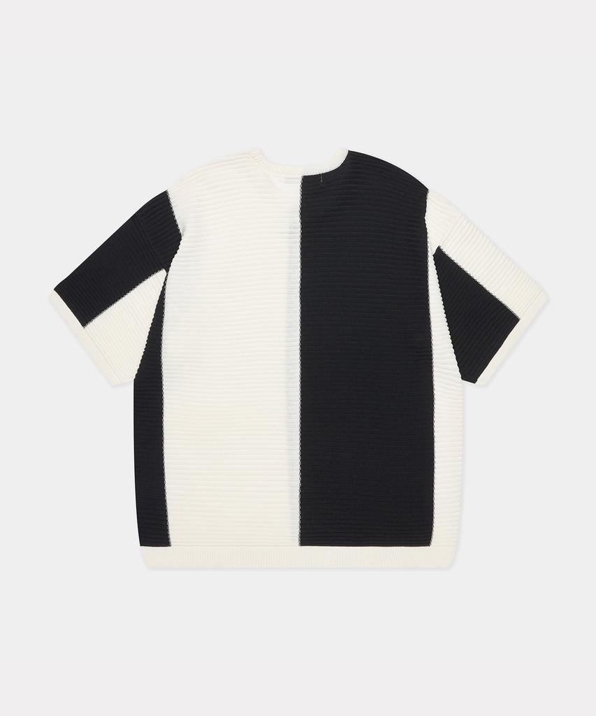 ZENSAI Combination Block Knit Black