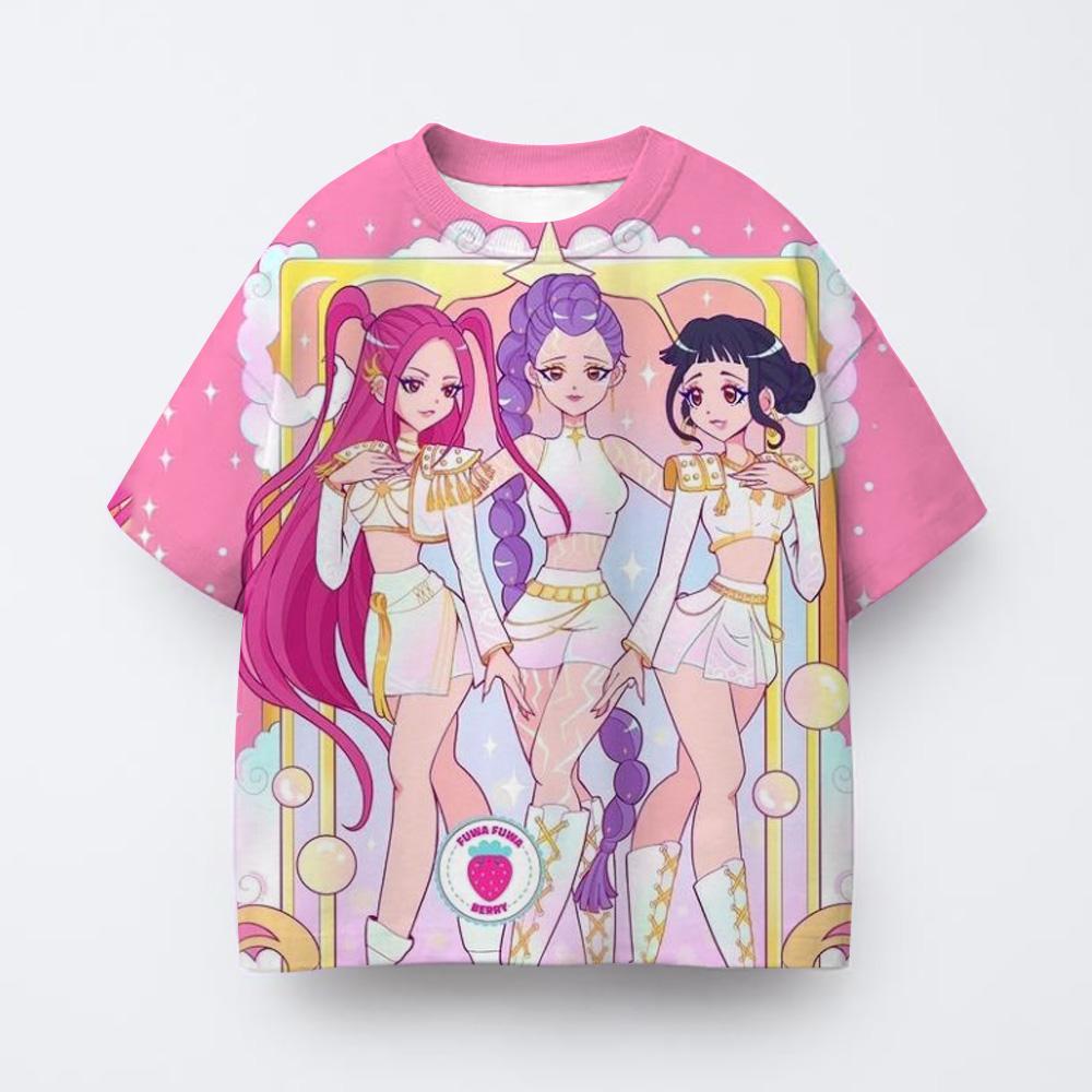 T-Shirts Mädchen Cartoon Bedrucktes Kurzarm T-Shirt Kindermode T-Shirt Freizeitkleidung Oberteil