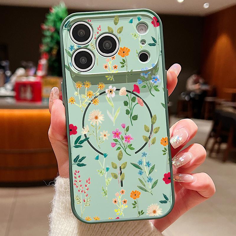 Line Rose Butterfly Floral Pattern Case For iPhone 17 Pro Max Funda iPhone 16 15 14 13 Pro Max Magnetic For Magsafe Hybrid Slim Matte Cover