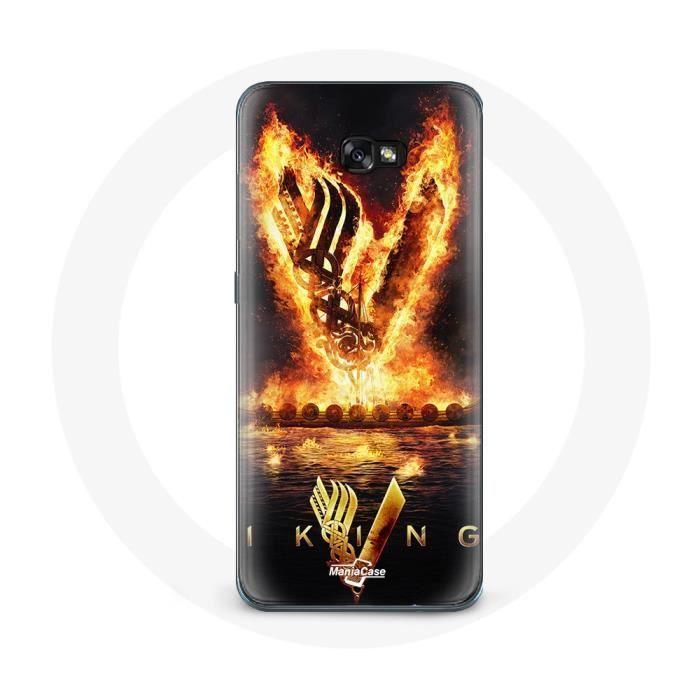 Case - Vikings - Samsung Galaxy A3 2016 - Soft - Logo V Fire Sword - Black