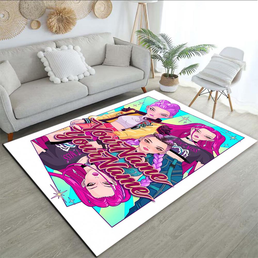 Demon Hunter Girls (8) Customize Your Name Rug, Office Chair Cushion, Home Bedroom Living Room Gift.