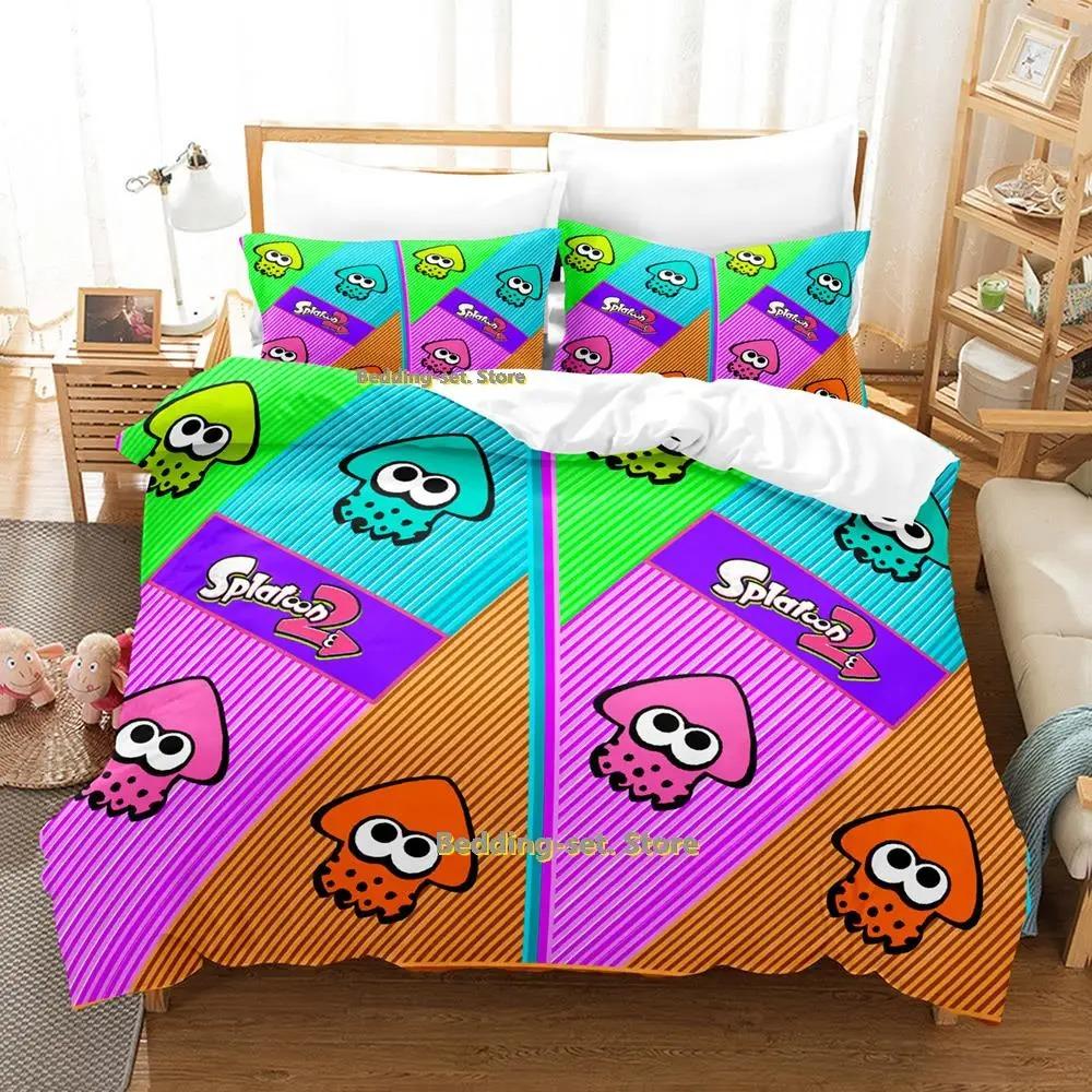 Cartoon Octopus Bedding Set Single Twin Full Queen King Size Bed Set Adult Kid Bedroom Duvetcover Sets Anime Parure De Lit Bed