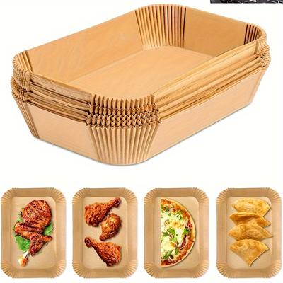 1Set 100 stücke Rechteckigen Pergament Papier Liner Einweg Pneumatische Friteuse Zubehör Mikrowelle Sicher Backen Blatt Öl