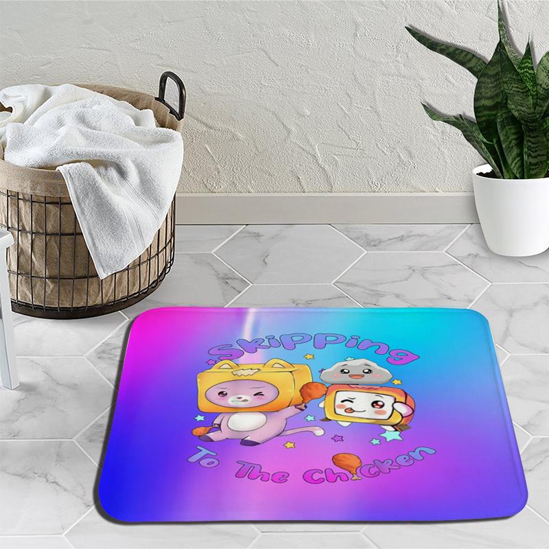 Lankybox Boxy Foxy Rocky Cartoon Carpet Bedroom Decoration Mat Anime Outdoor Rug Non-slip Carpet Birthday Gift