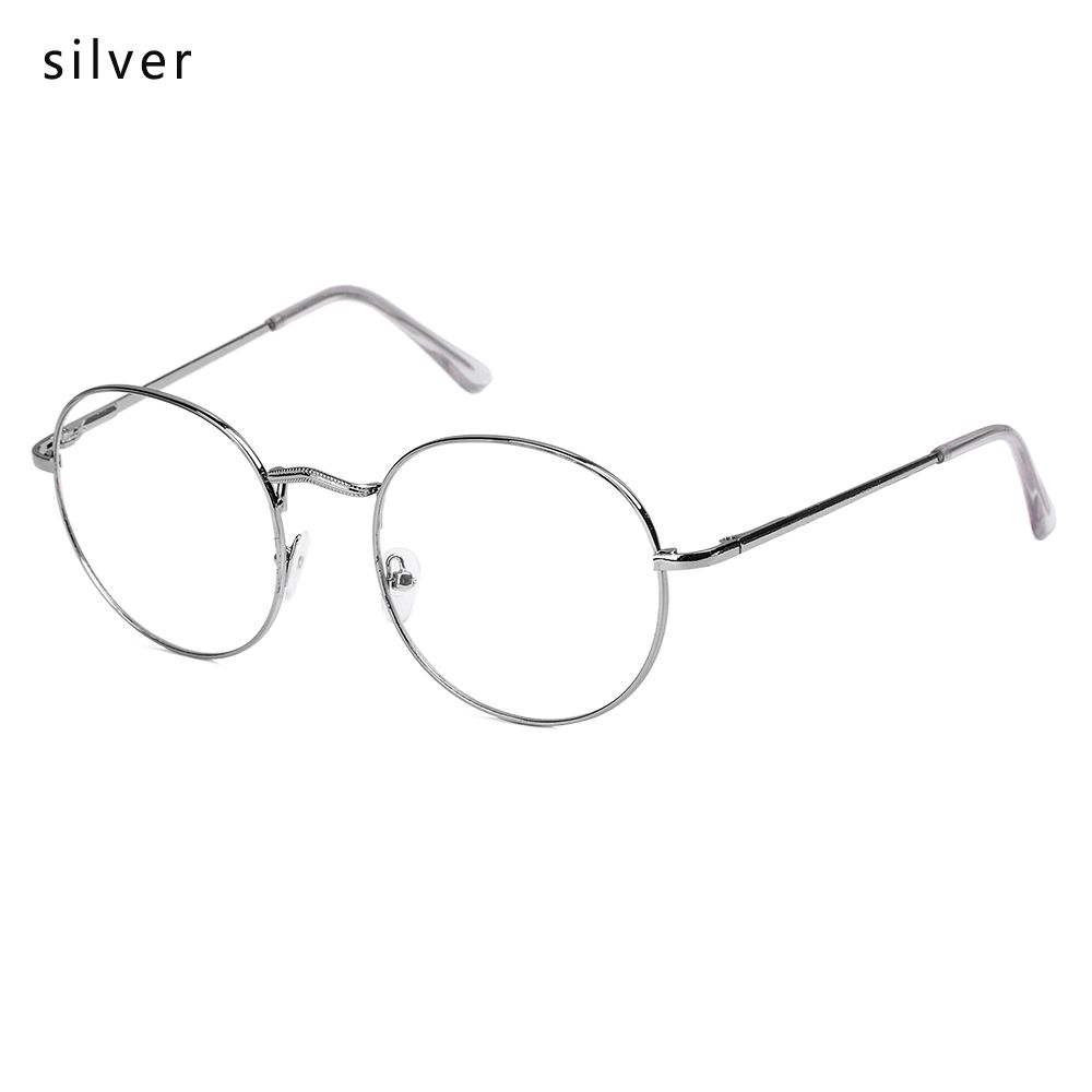 New Fashion Female Male Metal Framesd Vintage Round Shape Eyeglass Oversized Anti-blue Light Glasses Optical Grade Vision Care Spectacles