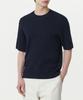 MUSINSA STANDARD Cable Crew Neck Short Sleeve Knit [Navy]