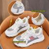Daddy Shoes Women's Platform Spring 2025 New Casual Sports Shoes Women's Running Breathable Flat Leather Women's Shoes Tide