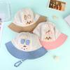 Baby Sun Hat Cute Cartoon Rabbit Summer Mesh Breathable Anti-Uv Infant Fisherman Bucket Hat For Beach Trips