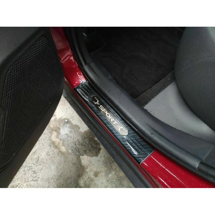 Door Sill Scuff Plate Cover Trim for - Toyota RAV4 Set of 4 Carbon Fiber